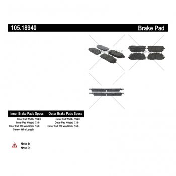 105.18940 Тормозные колодки Posi-Quiet Ceramic AUDI перед 