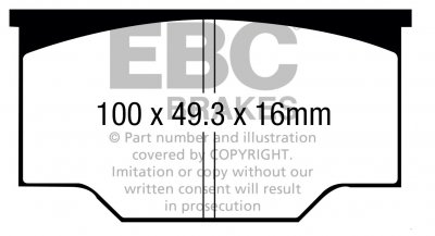 DPX2073 EBC Brakes Ultimax2 Тормозные колодки передние CITROEN C3, DS3; DS DS3; DS  DS3; OPEL Crossland X; PEUGEOT 2008; VAUXHALL Crossland X выпуска 2009-2023 года