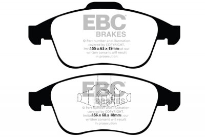 DP1993 EBC Brakes Ultimax2 Тормозные колодки перед  RENAULT Laguna выпуска 2007-2015 года