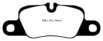 DP41858R EBC Brakes Yellowstuff Тормозные колодки зад DR DR2, DR5; DS DS3, DS4, DS4 Crossback, DS5; PORSCHE 911 (991) (Cast Iron Disc Only) выпуск 2007-2015 года