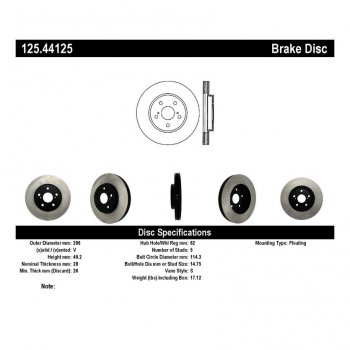 125.44125 Тормозные диски Premium LEXUS перед 