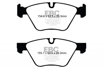 DP51493NDX EBC Brakes Bluestuff NDX Тормозные колодки перед BMW 1 (E81, E82, E87, E88), 5 (E60, E61); BMW (ALPINA) D3 (E90, E91) выпуска 2003-2011 года