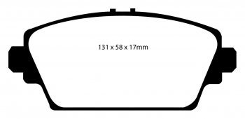 DP51339NDX EBC Brakes колодки тормозные перед HONDA Accord, Accord Type-V; MG ZR, ZS; NISSAN Almera Tino, Primera Ширина 131мм, Высота 58мм, Толщина 17мм