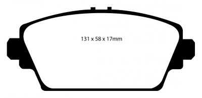 DP51339NDX EBC Brakes колодки тормозные перед HONDA Accord, Accord Type-V; MG ZR, ZS; NISSAN Almera Tino, Primera Ширина 131мм, Высота 58мм, Толщина 17мм