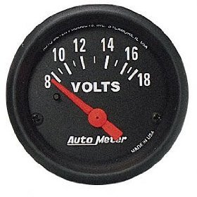 2" Вольтметр, 8-18 VOLTS SSE, Z-SERIES AUTO METER #2645 2645 Z-Series Short Sweep Electric Voltmeter Gauge