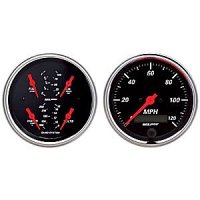 3-3/8" QUAD GAUGE & сподометр, DESIGNER BLACK AUTO METER #1408