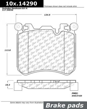 104.14290 Тормозные колодки Posi-Quiet Metallic BMW перед 