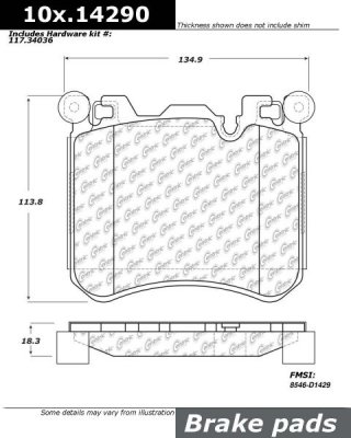104.14290 Тормозные колодки Posi-Quiet Metallic BMW перед 