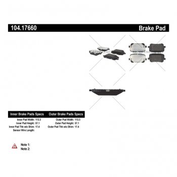 104.17660 Тормозные колодки Posi-Quiet Metallic DODGE 