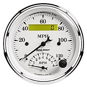 3-3/8" тахометр/сподометр COMBO 8K/120 MPH, LCD, ELEC AUTO METER #1681 Tach Speedo Combo Programmable