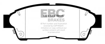 DP4964R EBC Brakes Yellowstuff Тормозные колодки перед HOLDEN, TOYOTA Ширина 133мм, Высота 53мм, Толщина 18мм