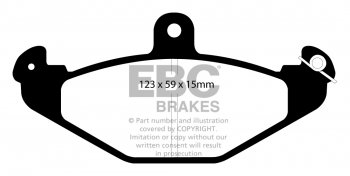 DP2885 EBC Brakes Greenstuff тормозные колодки зад RENAULT 21, Espace, Laguna Estate, Laguna Saloon, Safrane выпуска 1988-2000 года