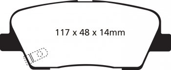 DP21806 EBC Brakes Greenstuff тормозные колодки зад HYUNDAI Genesis, Genesis Coupe; KIA Stinger выпуска 2008-2014 года
