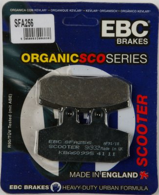 SFA256 EBC BRAKES Organic тормозные колодки APRILIA, CAGIVA, DERBI, GARELLI, GILERA, HONDA, MALAGUTI, MOTO MORINI, SCARABEO 1985-2012 года выпуска