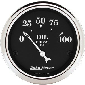 2" Давление масла, 0-100 PSI, OLD TYME BLACK AUTO METER #1727 Oil Pressure