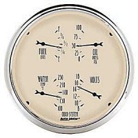 5" QUAD GAUGE, ANTIQUE BEIGE AUTO METER #1810