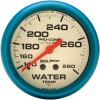 4533 2 5/8" Ultra-Nite - Water Temperature Gauge - 140-280 Degrees F
