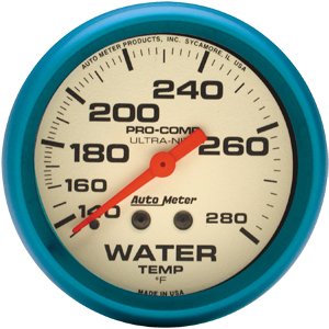 4533 2 5/8" Ultra-Nite - Water Temperature Gauge - 140-280 Degrees F Water Temperature