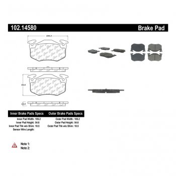 102.14580 Тормозные колодки C-TEK Metallic PEUGEOT, RENAULT зад 