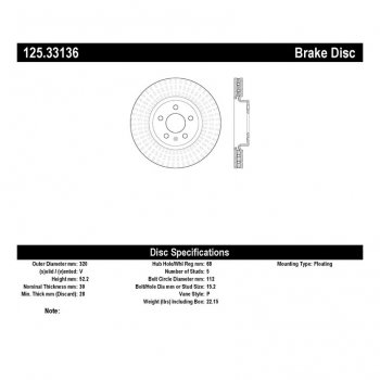 125.33136 Тормозные диски Premium AUDI перед 