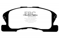 DP1217 EBC Brakes Ultimax2 Тормозные колодки перед  DAIHATSU Move, Sirion, YRV; PERODUA Kenari