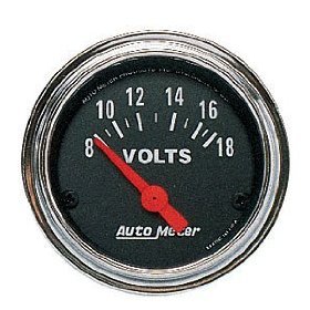 2" Вольтметр, 8-18 VOLTS SSE AUTO METER #2592 2592 Traditional Chrome Short Sweep Electric Voltmeter Gauge