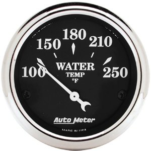 2" датчик температура воды, 100-250`F OLD TYME BLACK AUTO METER #1737 Water Temperature