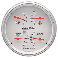 5" QUAD GAUGE, ARCTIC WHITE AUTO METER #1310