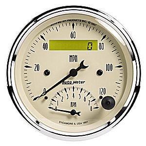 3-3/8" тахометр/сподометр COMBO 8K/120 MPH, ELEC AUTO METER #1881 Tach Speedo Combo Programmable