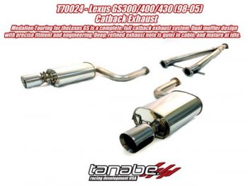 Tanabe Medalion Touring Catback Выхлопная система 1998-2005 Lexus GS430  Pipe Dia. 60mm Tip Dia. 115mm (dual muffler) Lexus GS430 (98-05) 