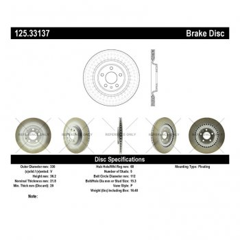 125.33137 Тормозные диски Premium AUDI, PORSCHE зад 