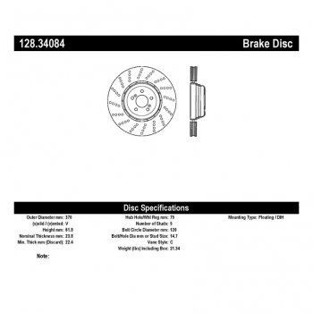 128.34084 Тормозные диски Premium BMW зад левый 