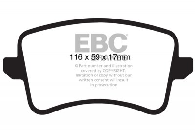 DP1988 EBC Brakes Ultimax2 тормозные колодки зад. AUDI A4, A5, Q5, S4, SQ5 выпуска 2008 — 2018 года