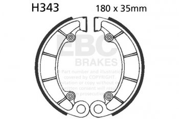 H343 EBC Brakes Тормозные колодки барабанные зад. левый HONDA NV 400, PC 800, TRX, VF, VT выпуска 1983-2011 года