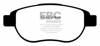 DP21375 EBC Brakes Greenstuff тормозные колодки передние CITROEN Berlingo Multispace, C3, C4, Xsara; PEUGEOT 206, 207, 307, 1007, Partner для машин выпуска 2000-2016 года