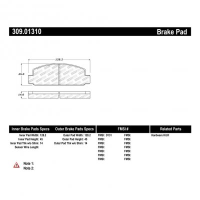 309.01310 StopTech Тормозные колодки Performance Pads   для: MAZDA 