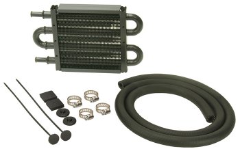 13212 DERALE Радиатор 8" 4 Pass Power Steering Cooler Kit with 11/32" Barb Inlets 