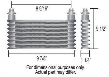 15851 DERALE Радиатор Atomic-Cool Plate &amp; Fin -8AN Inlets 