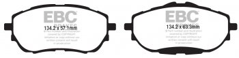 DP22176 EBC Brakes Greenstuff Тормозные колодки TOYOTA Auris, Corolla Ширина 134,2мм, Высота 57,1мм, Толщина 17мм