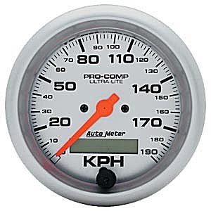 3-3/8" сподометр, 190 KPH, ELEC, ULTRA-LITE AUTO METER #4487-M SpeedometerElec. Programmable