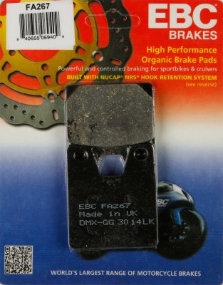 FA267 EBC BRAKES Organic тормозные колодки  YAMAHA XJ, YZ 1998-2001 года выпуска