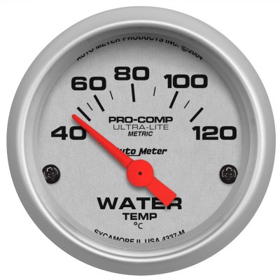 4337-M AUTO METER 2-1/16" (52.4mm) датчик температура воды, 40-120`C, SSE, ULTRA-LITE Water Temperature