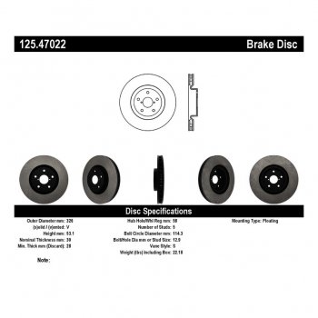 125.47022 Тормозные диски Premium SUBARU перед 