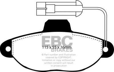 DP2945 EBC Brakes Greenstuff тормозные колодки передние FIAT Panda, Punto; ZASTAVA 10 для машин выпуска 1994-2012 года