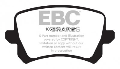 DP42004R EBC Brakes Yellowstuff Тормозные колодки зад BMW 3xx; LOTUS 2-Eleven, 340R, Elise, Esprit; SUBARU Leone; VOLKSWAGEN Passat выпуск 1973-2016 года