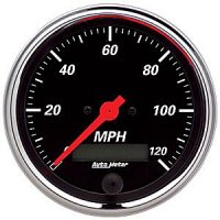 3-3/8" сподометр, 120 MPH, LCD, ELEC, DESIGNER BLK AUTO METER #1480