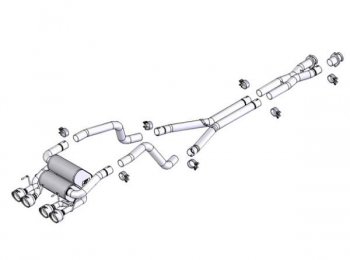 1014018 Выпускная система BORLA Настроенный выпуск 2005-2007 Chevrolet Corvette C6 2005-2008 CHEVROLET CORVETTE C6