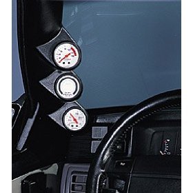2-1/16" TRIPLE PILLAR MUSTANG CONV '05-07 AUTO METER #12130 Triple Pillar (Black)