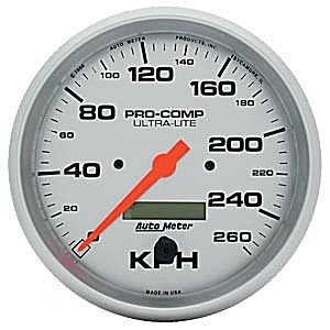 5" сподометр, 260 KPH, IN- DASH, ULTRA-LITE AUTO METER #4489-M SpeedometerElec. Programmable