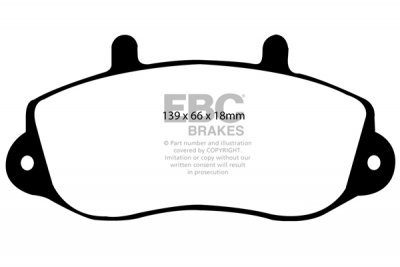 DP1182 EBC Brakes Ultimax2 Тормозные колодки перед  OPEL Movano; RENAULT Master; VAUXHALL Movano выпуска 1997-2010 года